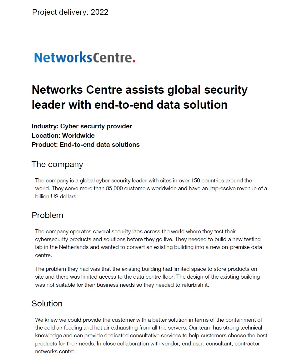 Provided data solutions for a global cybersecurity leader
