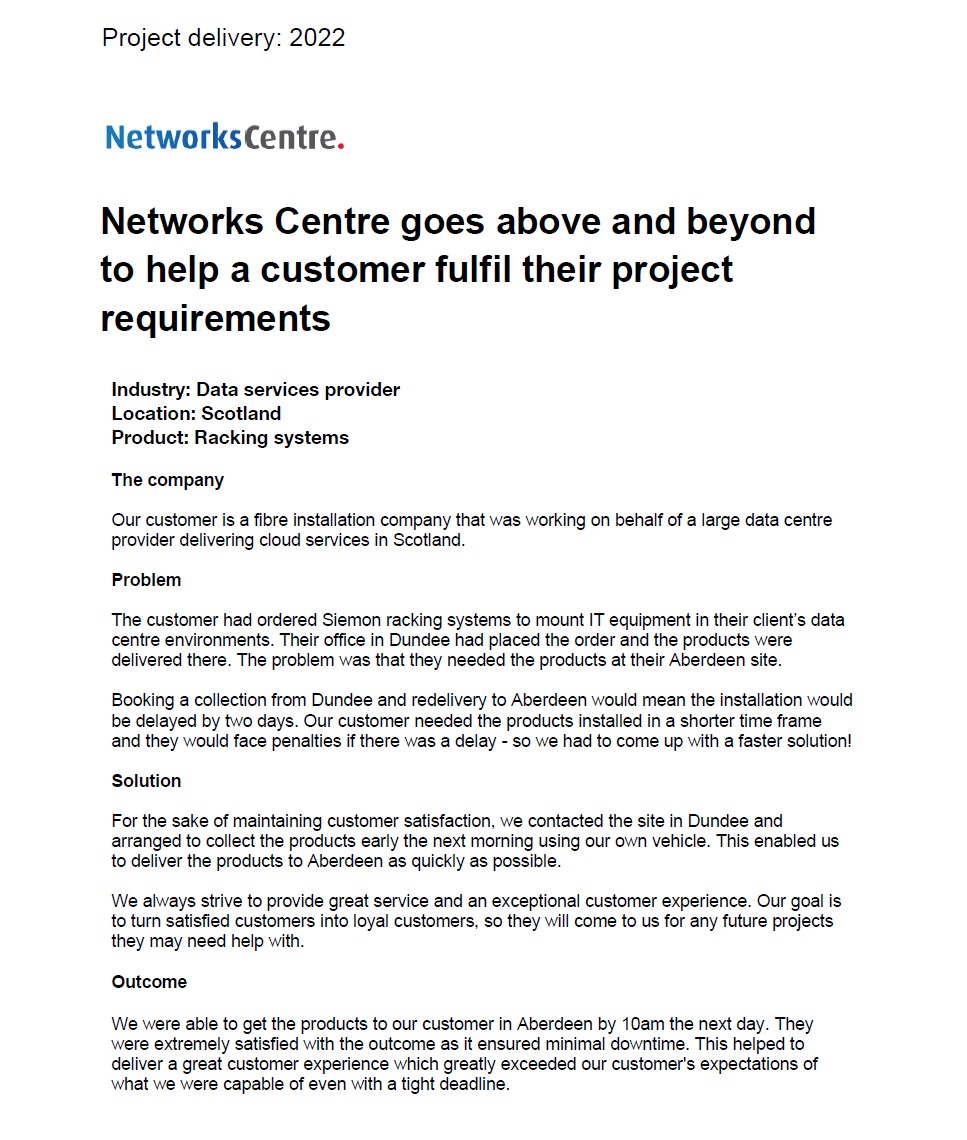 Reduced project downtime with fast delivery and expertise