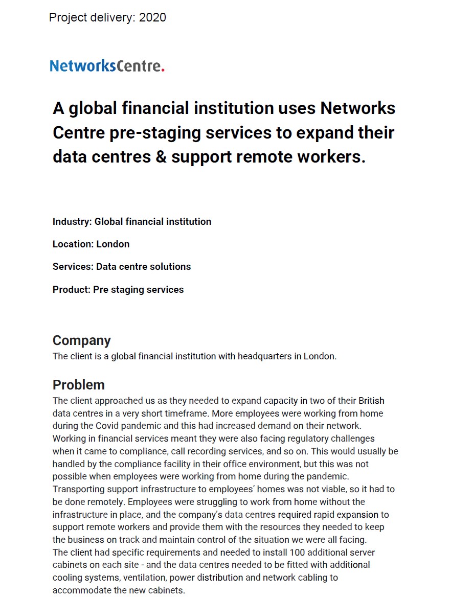 Expanded data centers for remote work during COVID-19